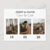 Vetgedrukte foto collage data Save the Date Briefkaart (Voorkant)