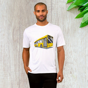 Vetgedrukte gele stadsbus openbaar vervoer t-shirt