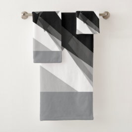 Vetgedrukte geometrische monochrome retro abstract bad handdoek