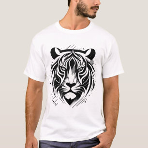 Vetgedrukte geometrische tijgerkop ontwerp - Abstr T-shirt