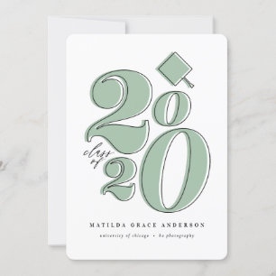 Vetgedrukte grafische klasse van 2020 afstuderen a feestdagenkaart
