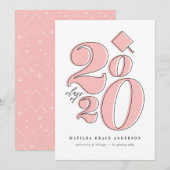 Vetgedrukte grafische klasse van 2020 afstuderen a feestdagenkaart (Voorkant / Achterkant)