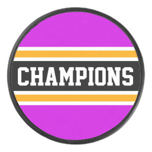 Vetgedrukte KAMPIOENEN Fun Athletic Pink Black Str Hockey Puck
