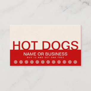 vetgedrukte klantenloyaliteitskaart voor HOT DOGS Klantenkaartje