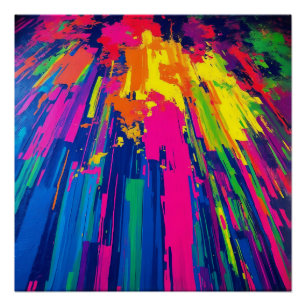 Vetgedrukte kleurenexplosie Dynamic Abstract Moder Perfect Poster