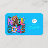 Vetgedrukte kleurrijke Afro-Amerikaanse nagelbaas Visitekaartje (Voorkant)