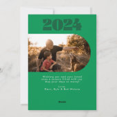 Vetgedrukte kleurrijke typografie ovaal twee foto  feestdagenkaart (Achterkant)