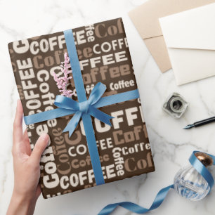 Vetgedrukte koffie letters cadeaupapier