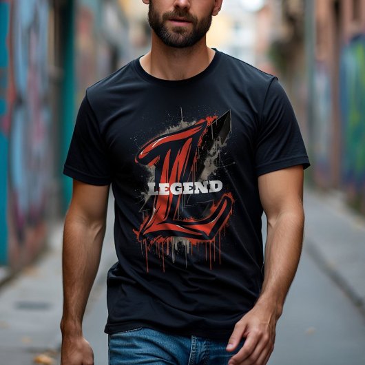 Vetgedrukte letter L Monogram Graffiti T-shirt