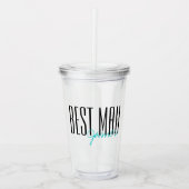 Vetgedrukte letters "Beste man" Persoonlijke bruil Acryl Drinkbeker (Voorkant)
