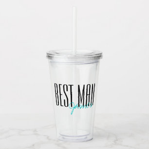 Vetgedrukte letters "Beste man" Persoonlijke bruil Acryl Drinkbeker