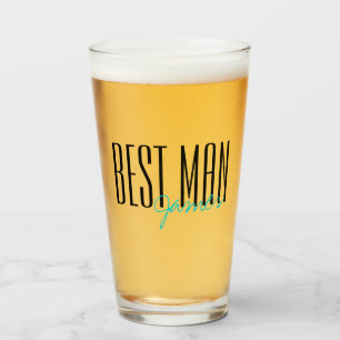 Vetgedrukte letters "Beste man" Persoonlijke bruil Glas
