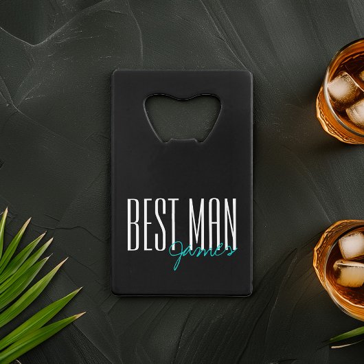 Vetgedrukte letters "Beste man" Persoonlijke bruil Kredietkaart Flessenopener