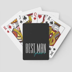 Vetgedrukte letters "Beste man" Persoonlijke bruil Pokerkaarten