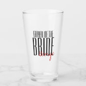 Vetgedrukte letters "vader van de bruiddans" glas (Voorkant)