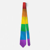 Vetgedrukte LGBT Pride Rainbow Necktie – Olieverf  Stropdas (Voorkant)