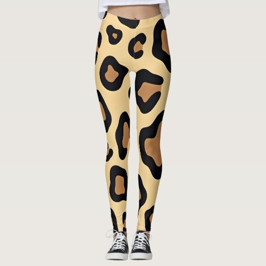 Vetgedrukte luipaardvlekken in bruin en bruin leggings (Voorkant)
