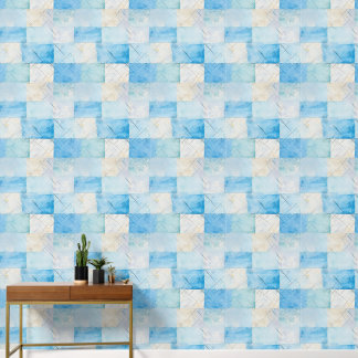 Vetgedrukte marineblauwe indigo collage papier tex behang