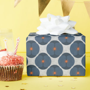 Vetgedrukte minimalistische papaver getextureerde  cadeaupapier