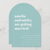 Vetgedrukte minimalistische zachte Aqua Blue Retro Kaart (Voorkant / Achterkant)