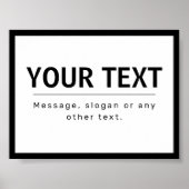 Vetgedrukte, moderne bewerkbare tekst | Zwart & Wi Poster (Voorkant)