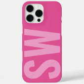 Vetgedrukte naam Initialen Girly Hot Pink Custom M Case-Mate iPhone Case (Achterkant)