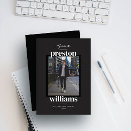 Vetgedrukte naam Zwart Afstuderen Aankondiging Fot