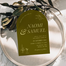 Vetgedrukte namen Arch Olive Green Wedding