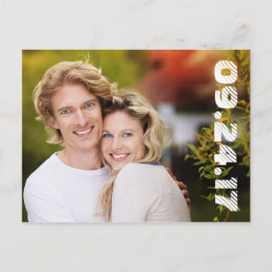 Vetgedrukte nummers Moderne foto Opslaan van de da Aankondigingskaart