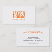 Vetgedrukte Oranje Grunge gestempelde tekst Visite Visitekaartje (Voorkant / Achterkant)