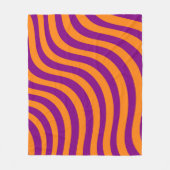 Vetgedrukte Oranje Paarse Zebra Streep Levendige L Fleece Deken (Voorkant)
