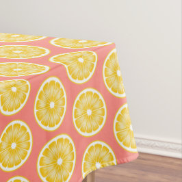Vetgedrukte Pop Art Pink Lemonade Slice Yellow Tafelkleed