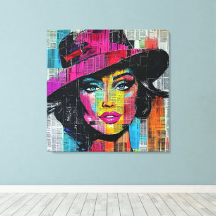 Vetgedrukte Pop Art Stretched Canvas Afdruk