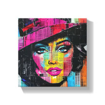 Vetgedrukte Pop Art Stretched Canvas