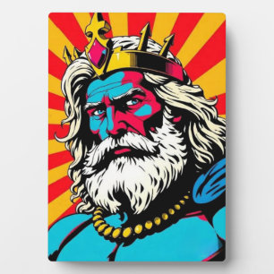 Vetgedrukte Pop Art Zeus – Kleurrijke Griekse God  Fotoplaat