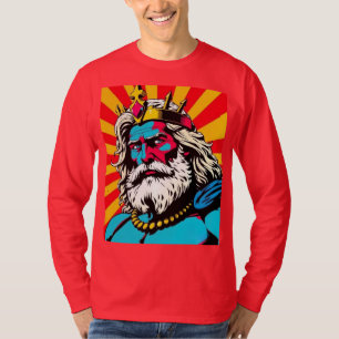 Vetgedrukte Pop Art Zeus – Kleurrijke Griekse God T-shirt