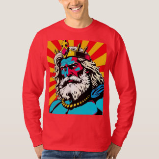 Vetgedrukte Pop Art Zeus – Kleurrijke Griekse God T-shirt