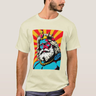 Vetgedrukte Pop Art Zeus – Kleurrijke Griekse God  T-shirt
