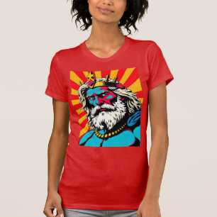 Vetgedrukte Pop Art Zeus – Kleurrijke Griekse God T-shirt