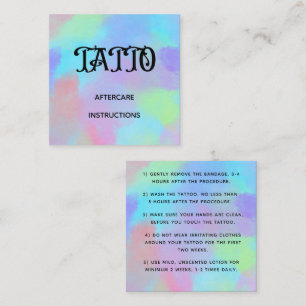 Vetgedrukte Regenboog Eenhoorn Tattoo Verzorgingsi Vierkante Visitekaartje