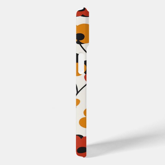 Vetgedrukte Retro Bloemenpatroon Rood, Sinaasappel Case-Mate iPhone Case (Achterkant / Rechts)