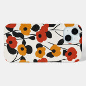 Vetgedrukte Retro Bloemenpatroon Rood, Sinaasappel Case-Mate iPhone Case (Achterkant (horizontaal))