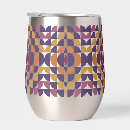 Vetgedrukte retro cirkels Stemless Wine Tumbler (Rechts)