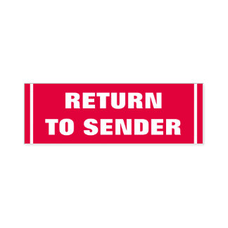 Vetgedrukte "RETURN TO SENDER" Zelfinkt Rubber Sta Zelfinktende Stempel