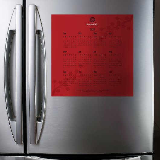 Vetgedrukte rode bloemenkalender