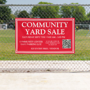 Vetgedrukte rode Community Yard Sale Banner