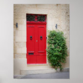 Vetgedrukte rode deur in Maltees dorp Poster (Voorkant)