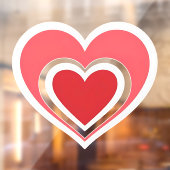 Vetgedrukte rode dubbele hartvensterbinding raamsticker (Vel 2)