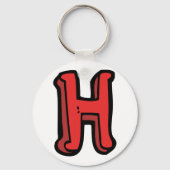 Vetgedrukte rode letter H Fun Alfabet Sleutelhanger (Voorkant)