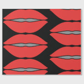 Vetgedrukte rode lippen Pop Art Cadeaupapier (Vlak)